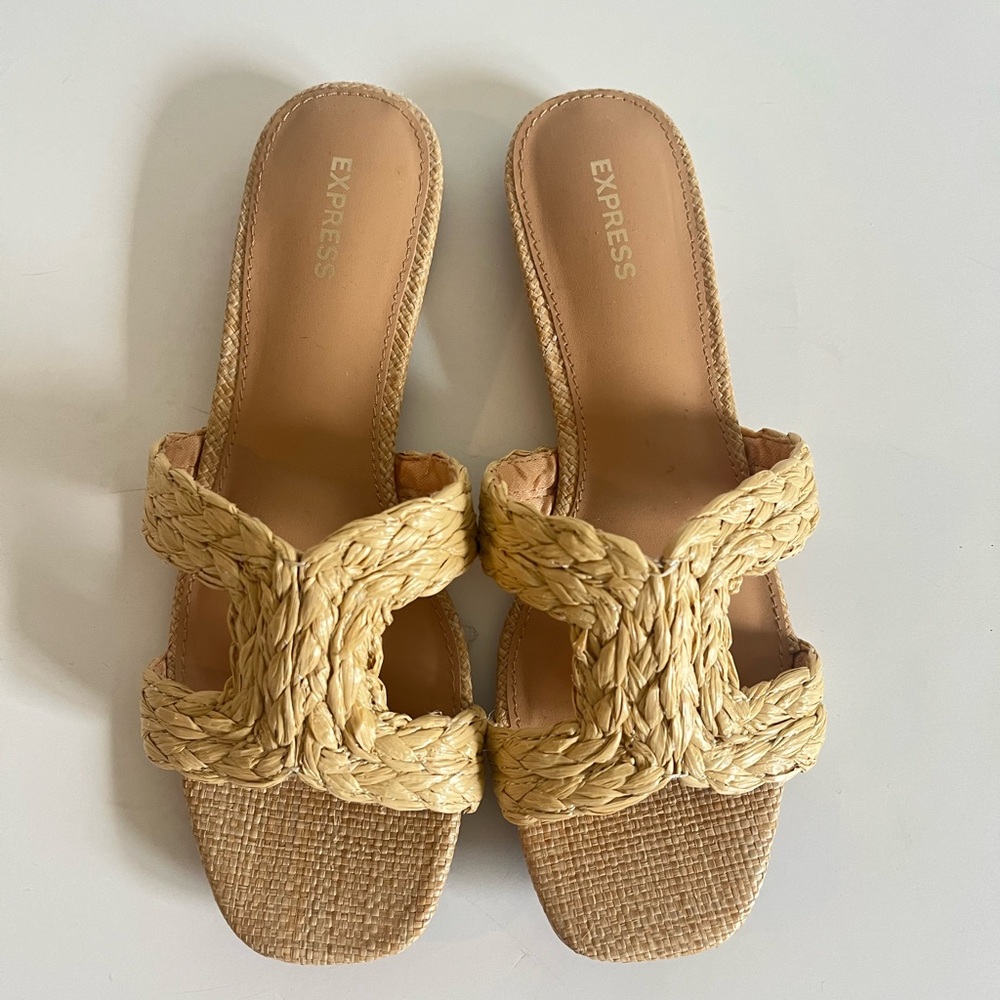 Express Women's Beige Braided Sandals size 7